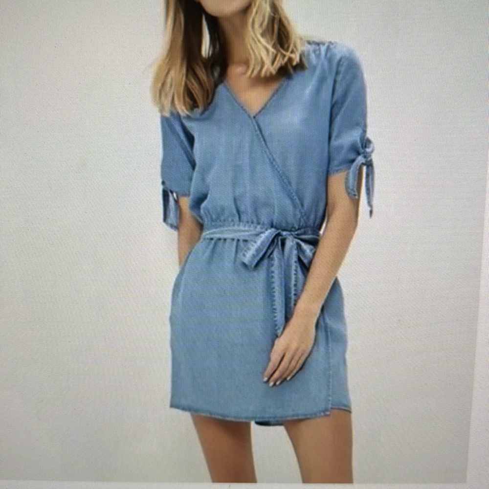 Gap Denim Chambray Wrap Dress